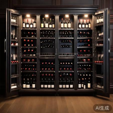 九扇门红酒柜，90瓶容量，灵活