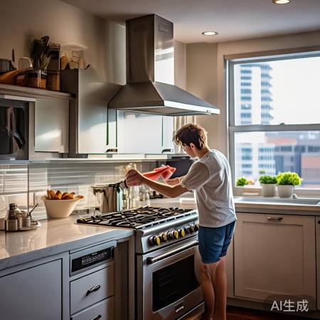“清洗油烟机，改善厨房空气质量