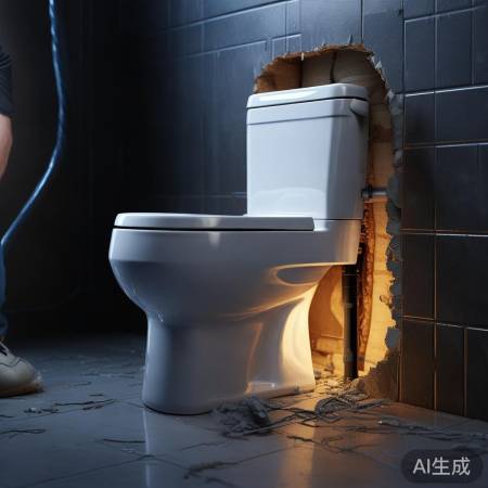 马桶定位，开孔通水线