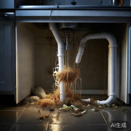 水管堵塞,杂物堵塞排水不畅