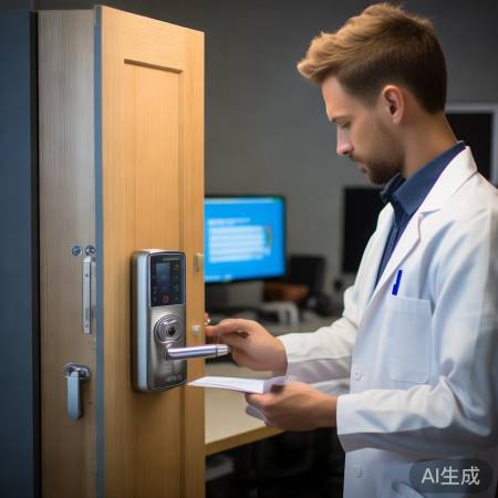 新指纹锁安装完毕，编程按说明操