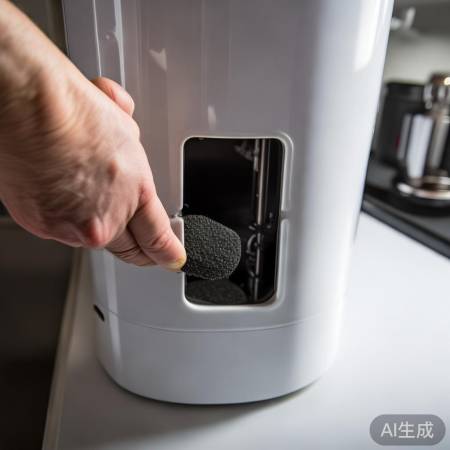 活性炭置热水器内胆，勿触加热管