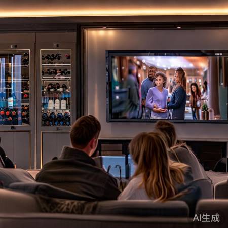 智能家居新时尚，红酒柜电视墙触