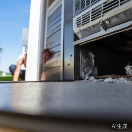 空调外机金属出风口,安装挡风板