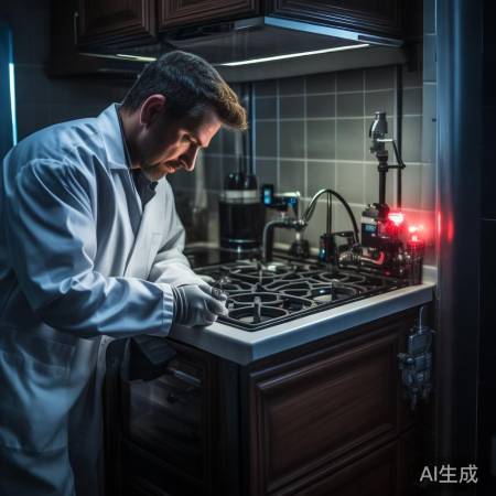 燃气管道泄漏,灶具红灯频闪,速