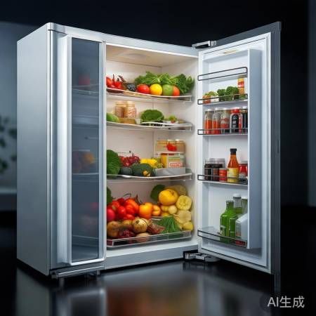 冰箱隔板灵活调,空间利用佳。