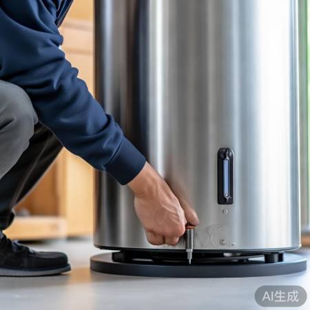 安装热水器，慢慢固定，勿损器具