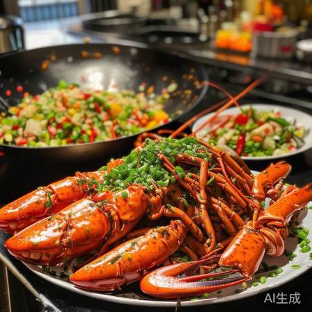 蒜蓉蒸龙虾，香辣炒龙虾，龙虾沙