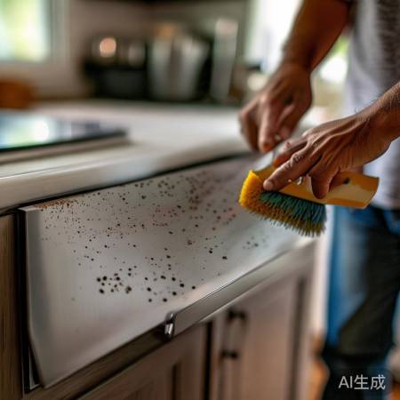 厨房烦恼:抽油烟机门缝油污处理