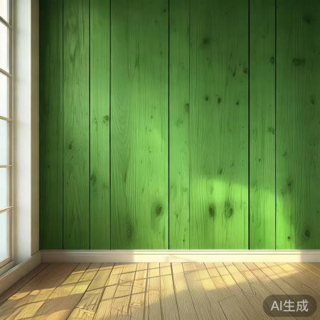 绿木背景墙,清新简约生活气息