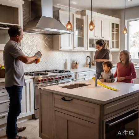 厨房装修,油烟机与柜间距,量体