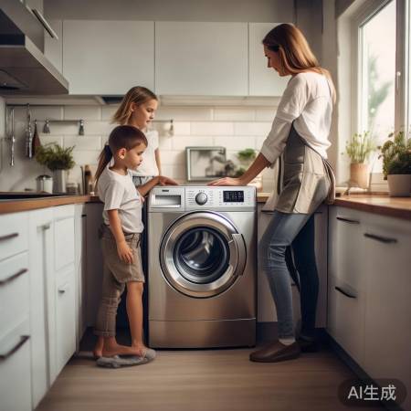 洗衣机安全使用,防意外防溅眼。