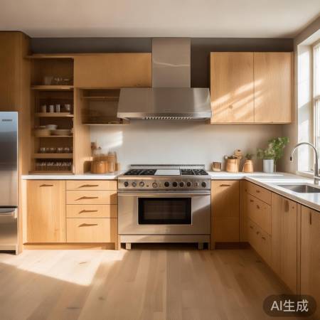 L型橱柜，大厨空间，效率翻倍。