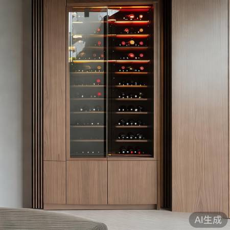 现代简约酒柜,线条流畅,色彩简