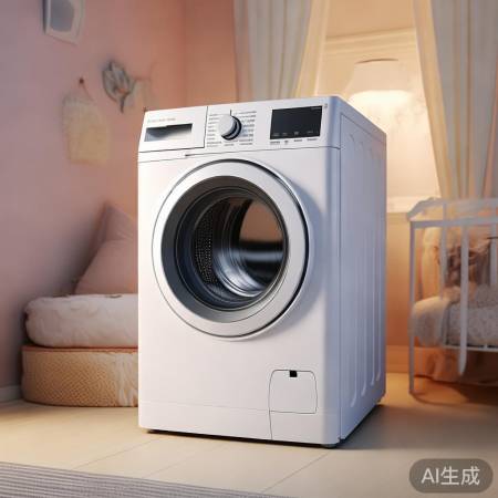 婴儿洗衣机，精致白色，温馨童房