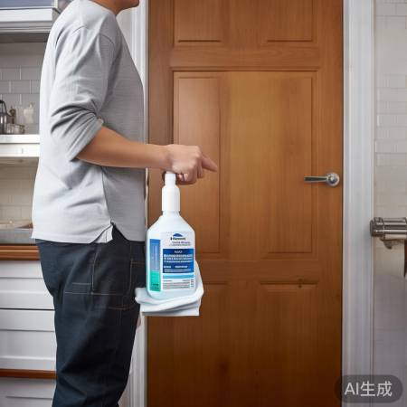 铝合金门顽固污渍，清洁剂喷软布