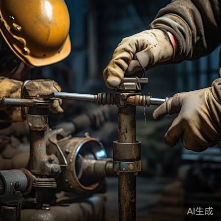 拆卸旧接头,谨慎操作护管道