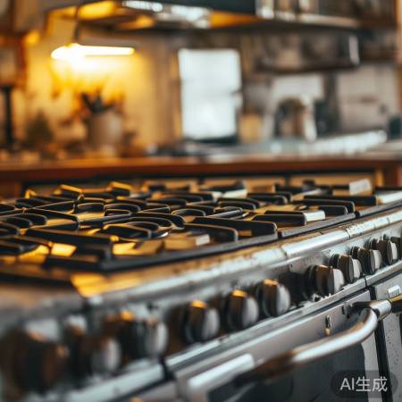 燃气灶老化隐患,建议更换新灶。