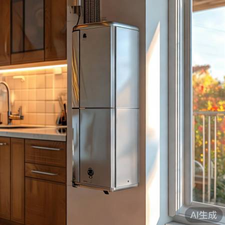 厨房阳台安装壁挂炉,避潮防火。