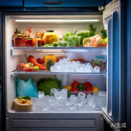 食物多时,备冰块防腐。