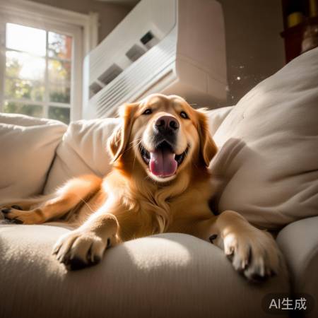 “狗狗吹空调降温,注意方法防影