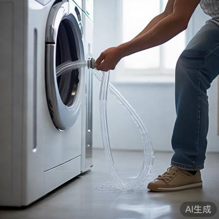 洗衣机安装细节：软管勿弯曲，高