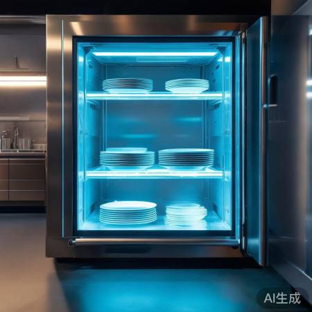 光伏消毒柜：紫外线+高温，餐具