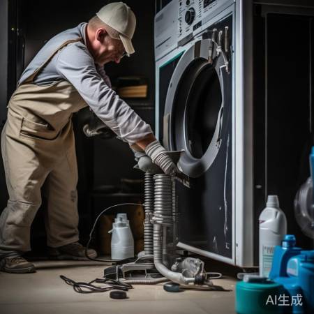 拆洗衣机下水管:螺丝拧下,管易