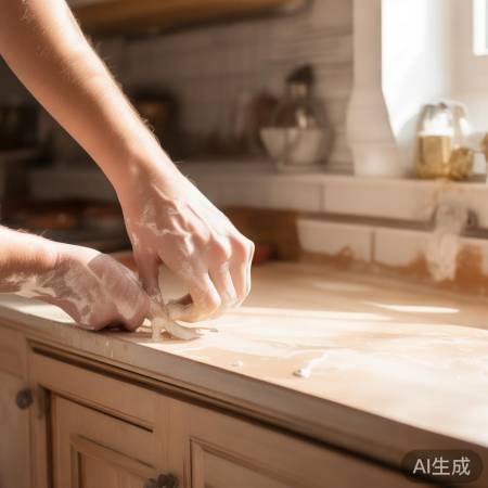 刷木色油漆，和谐厨房风