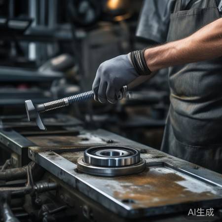 卸轴承螺丝，拔出旧轴承。