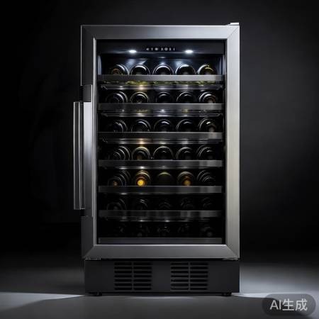时尚红酒柜，黑烤漆，玻璃门，智