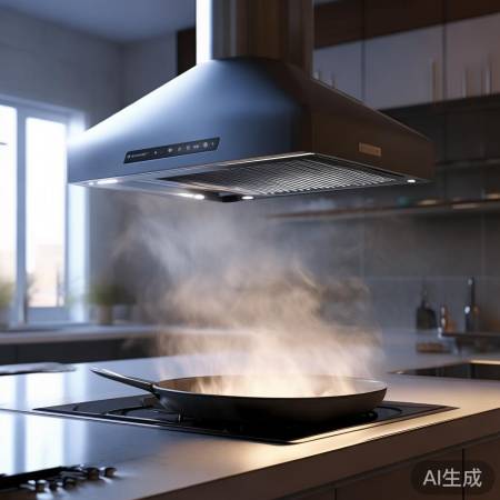 智能油烟机，自动调节，厨房清新