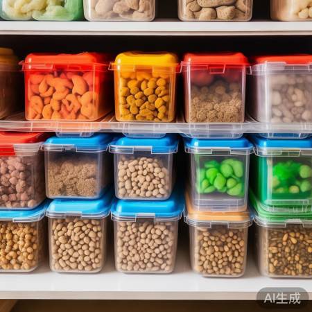 分类存放猫粮，防串味。