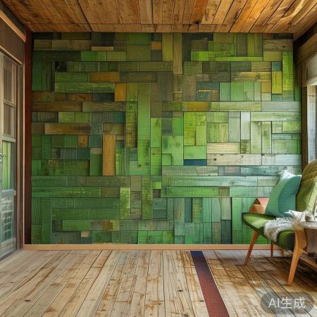 废旧绿木变家居亮点墙。
