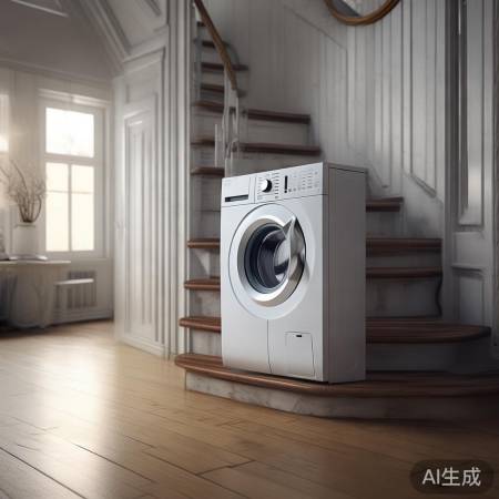 楼梯高台洗衣巧置，短管省距。