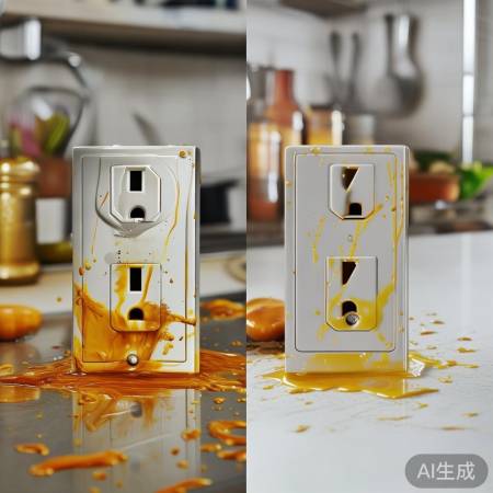 防油污设计，厨房插座易清洁
