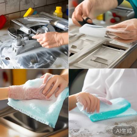 “保鲜膜清洁抽油烟机叶”