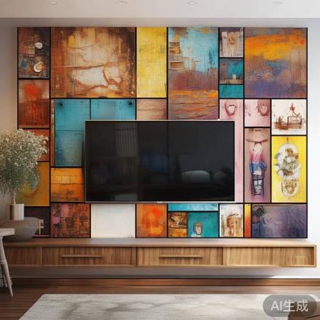 电视墙创意点缀，和谐统一风格