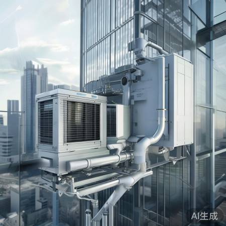 中央空调：室外主机制冷，室内风