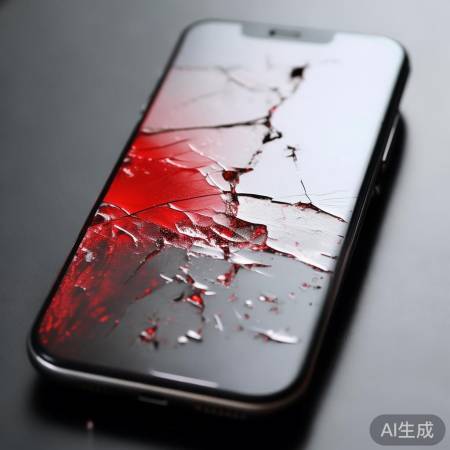 屏幕损坏致红块，外力或电路故障