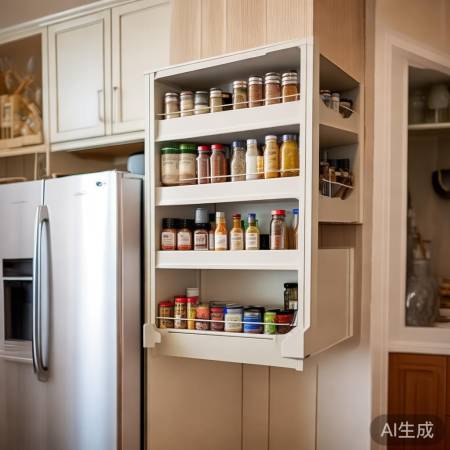 冰箱旁壁架扩收纳，厨房更整洁