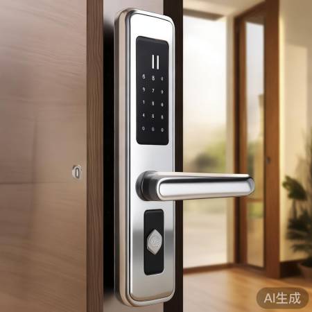 指纹锁选材重不锈钢，电池耐用更