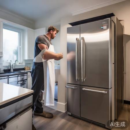 搬运完冰箱，检查完好无损。