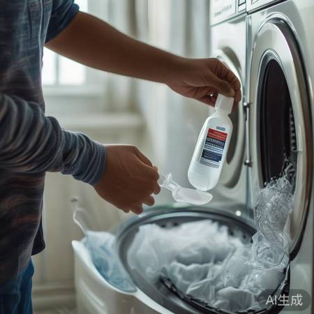 洗衣液量适度，避免残留。