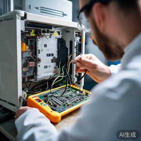 主板拆解后，细查元件与连接。